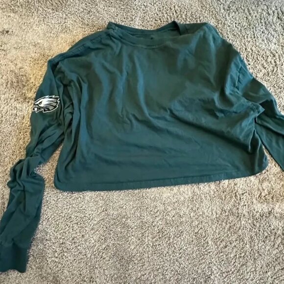 Philadelphia Eagles Super Bowl LVII Crop Top Long Sleeve Shirt Women’s Large - Picture 2 of 2
